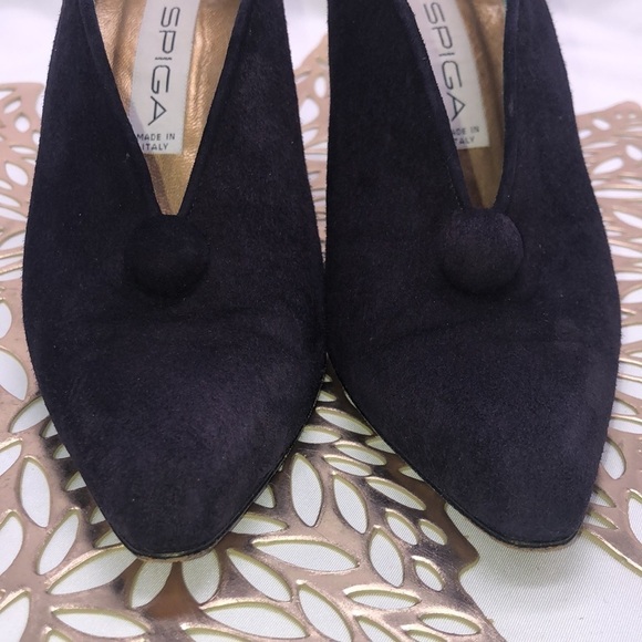 VIA SPIGA Made In Italy Purple Suede Unique Heels Size 6 - Picture 2 of 10